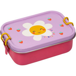 Metalowy lunchbox z kwiatkiem