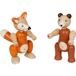 Drewniany lis i niedźwiedź