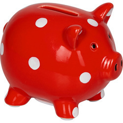 Skarbonka czerwona z białymi kropkami