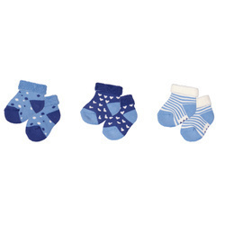 Skarpetki niemowlęce jasnoniebieskie (3 pary, jeden rozmiar)