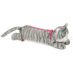 Piórnik pluszowy kotek brązowy