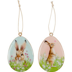 Drewniany wisiorek w kształcie króliczka