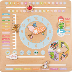 Drewniany kalendarz i zegar edukacyjny
