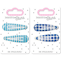 Spinka do włosów niebieskie paski + kropki