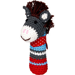 Grzechotka osiołek robiona na szydełku