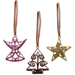 Metalowy wisiorek z brokatem