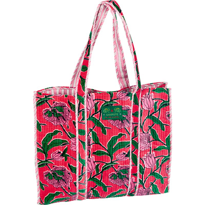 Torba shopper welurowa różowa