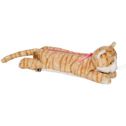 Piórnik pluszowy kotek, szary