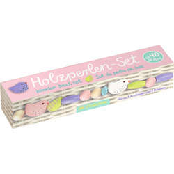 Zestaw drewnianych koralików