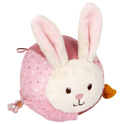 Piłka aktywnościowa Króliczek, jasnoróżowa