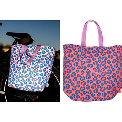 Składana torba rowerowa w panterka róż