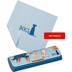 Etui na okulary z ściereczką psów